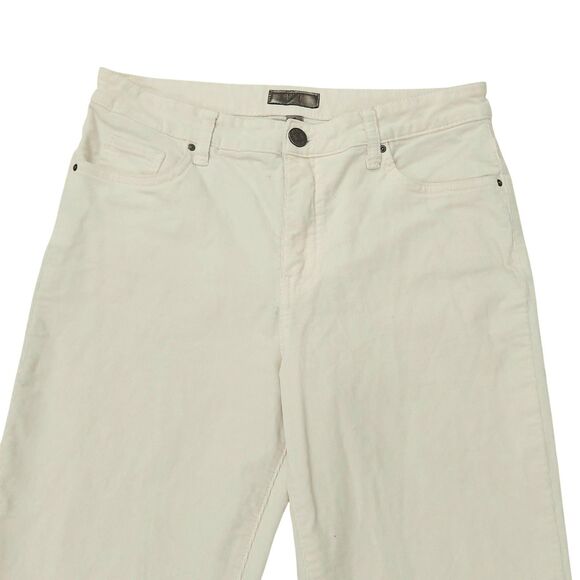 Kut from the Kloth Kelsey Corduroy Pants Womens 8 Ivory FAB AB Ankle Flare - Picture 2 of 12
